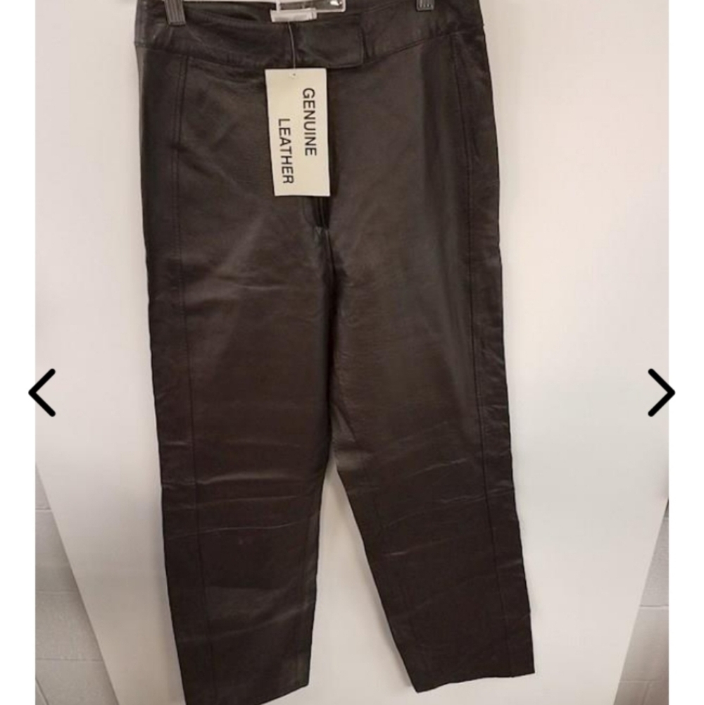 Chadwicks Straight leg leather pants, brown, sz 8, nwt
